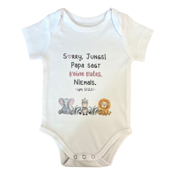 Baby-Kurzarm-Body "Keine Dates"
